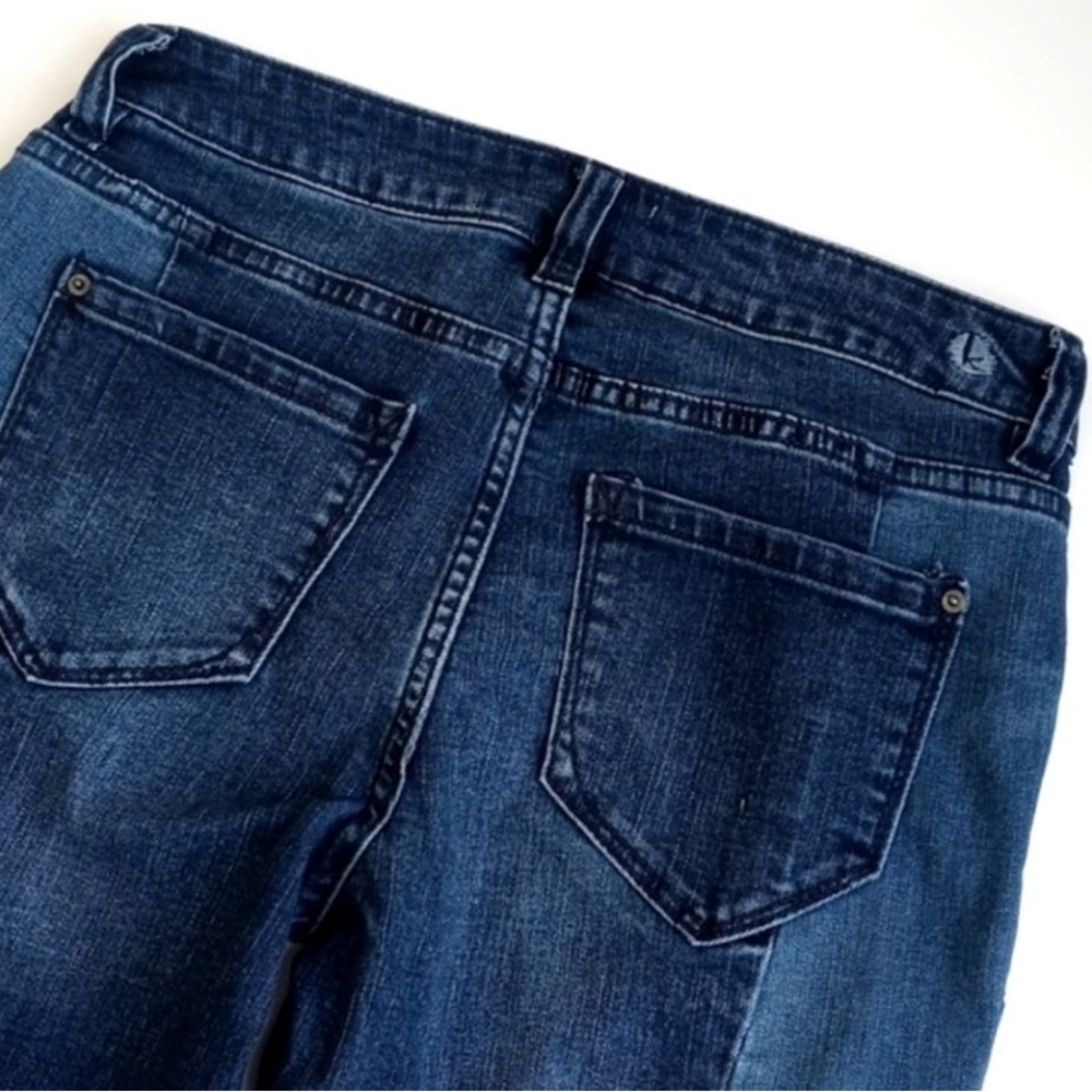 Kensie Women’s Two Tone Denim Blue Panel Straight Leg Mid Rise Jeans 2/ 26 - Picture 7 of 14
